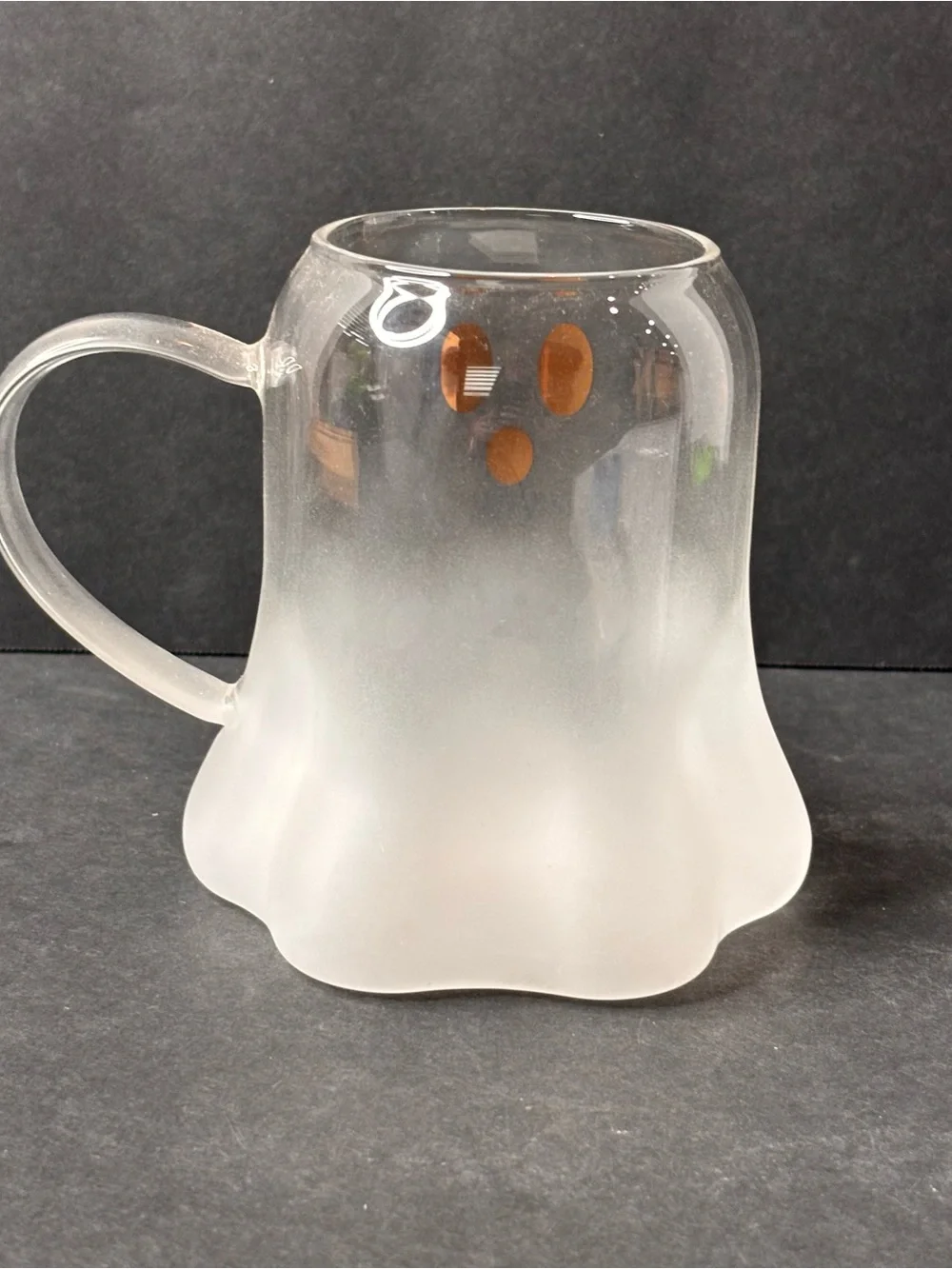 Anthropologie Ghost Borosilicate Glass Mug Halloween 4.25” New